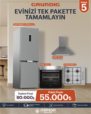 Beyaz Eşya Paketi 5 (Buzdolabı + Çamaşır + Fırın + Ocak + Davlumbaz)