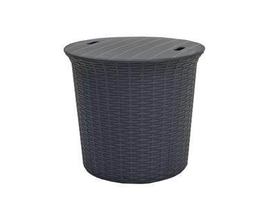 Bistro Rattan Flat Sandıklı Sehpa Antrasit