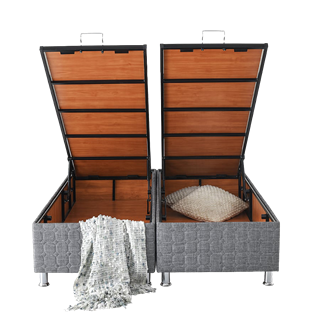 Butaş 105x200 Browni Gri Sandıklı Kumaş Baza