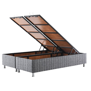 Butaş 160x200 Browni Gri Sandıklı Kumaş Baza