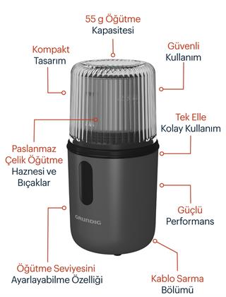 CM 7460 Grundig Dark Inox Kahve Öğütücü