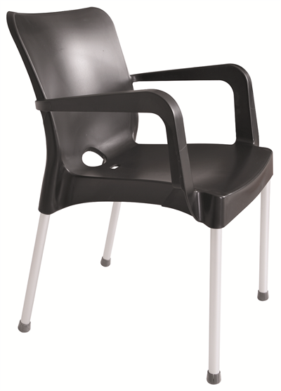 Fulya Alüminyum Ayaklı Antrasit Kollu Sandalye