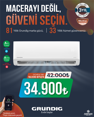 GCHPLK 180 - Grundig 18000 BTU Inverter A+++ / A++ Wi-Fi Beyaz Split Klima