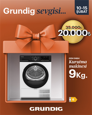 GDH 9664 Grundig 9 Kg Isı Pompalı Beyaz Kurutma Makinesi