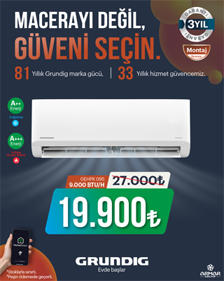 GEHPK 095 - Grundig 9000 BTU Inverter A+++ / A++ Wi-Fi Beyaz Split Klima