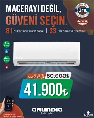 GEHPK 245 - Grundig 24000 BTU Inverter A+++ / A++ Wi-Fi Beyaz Split Klima