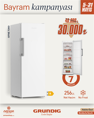 GFNE 7260 Grundig 7 Bölmeli Dikey Derin Dondurucu