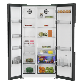 GSN 30110 FXBR Grundig 558Lt A++ Manhattan Gray Side by Side Buzdolabı