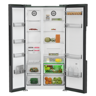 GSN 30110 FXBR Grundig 558Lt A++ Manhattan Gray Side by Side Buzdolabı