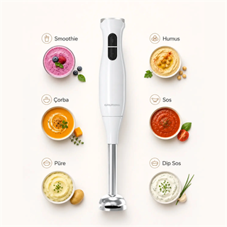 HB 4410 Grundig 1500W Beyaz El Blenderi & Hazne