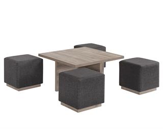 Madrid Puflu Kare Orta Sehpa 90x90x48cm