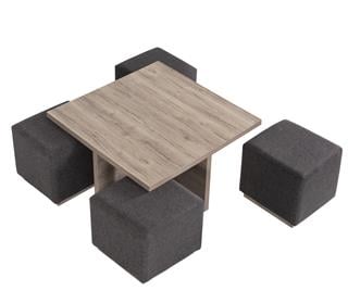 Madrid Puflu Kare Orta Sehpa 90x90x48cm