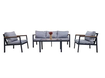 Mira Minderli Alüminyum Üçlü Antrasit Set, 4 Parça, 3+1+1+S