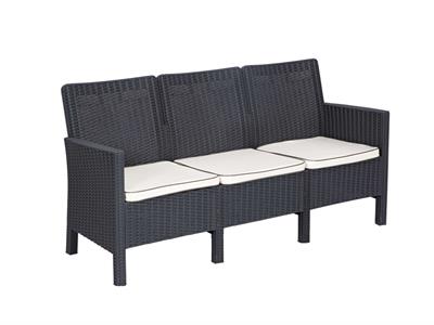 Nova Üçlü Antrasit Set, Minderli, 3+1+1+S