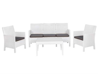 Nova Üçlü Beyaz Set, Minderli, 3+1+1+S