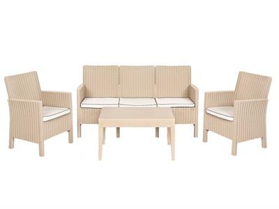 Nova Üçlü Krem Set, Minderli, 3+1+1+S