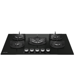 POLC 760 WS Leisure Ankastre 5 Göz Gaz Siyah Cam Ocak