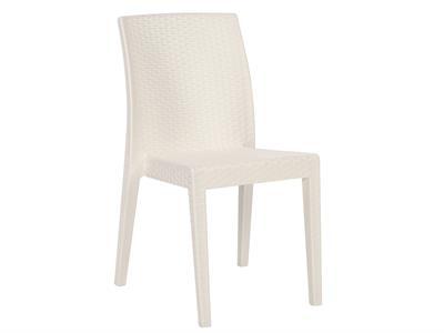 Siena Rainbow Rattan Kolsuz Sandalye Beyaz