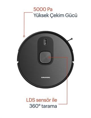 VCR 7330 Grundig Toz Boşaltma Üniteli Silme/Süpürme Akıllı Robot Süpürge