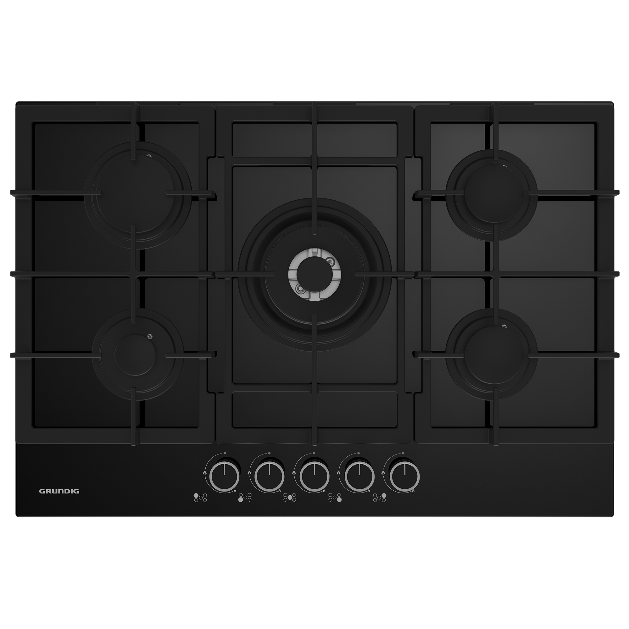 GIGL 7235250 Grundig Ankastre 75cm 5 Gözlü (1 Wox + 4 Gaz) Siyah Cam Ocak