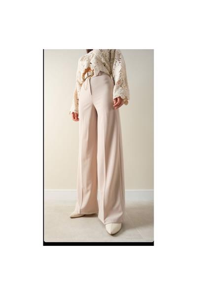 Kemerli Bol Paça Taş Pantolon