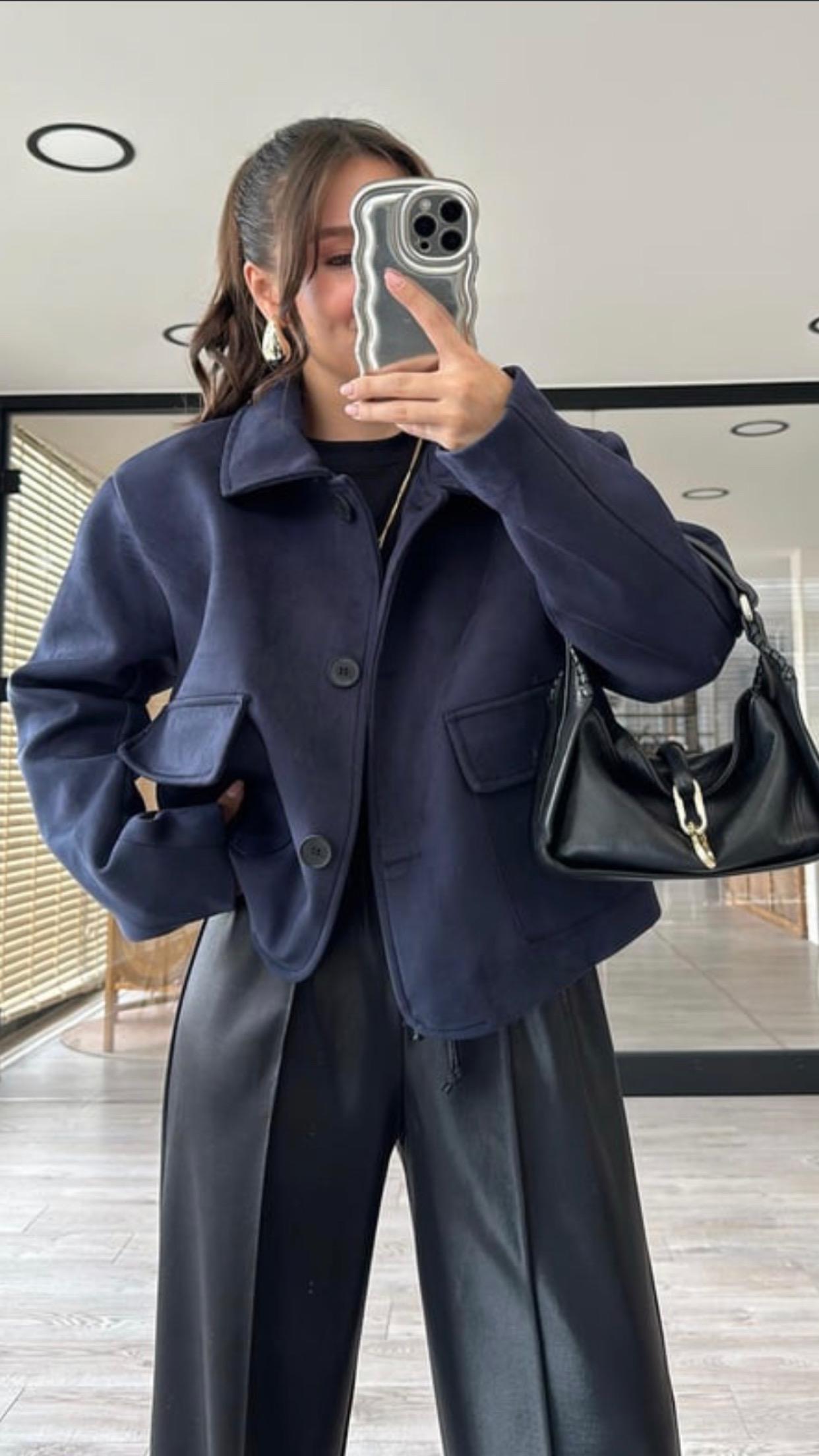  Süet Lacivert Ceket