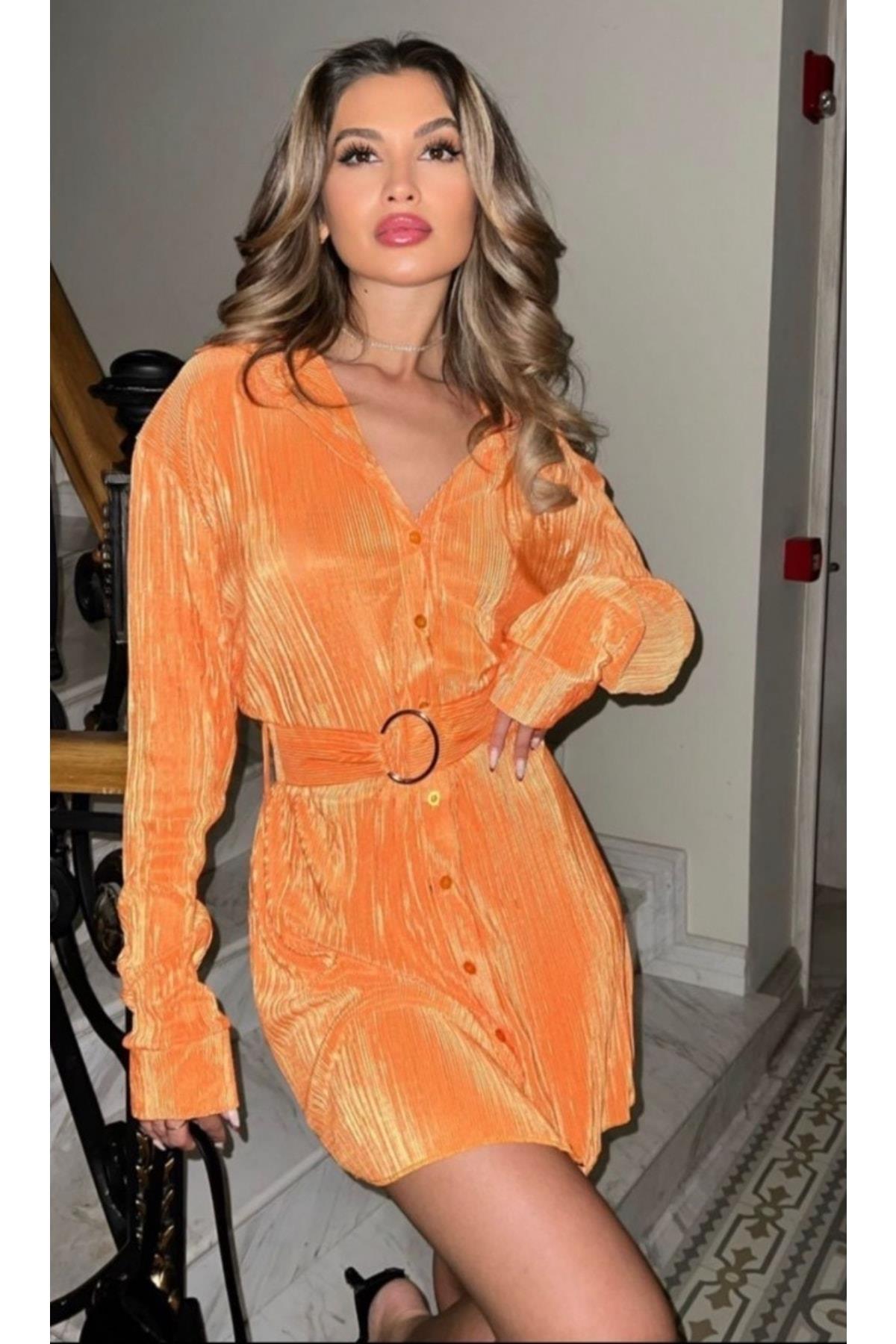 Turuncu Kemerli Tunik