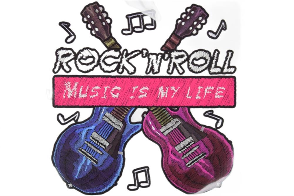 Gitar Ve Rock'n Roll Yazılı Transfer Baskı Aksesuar