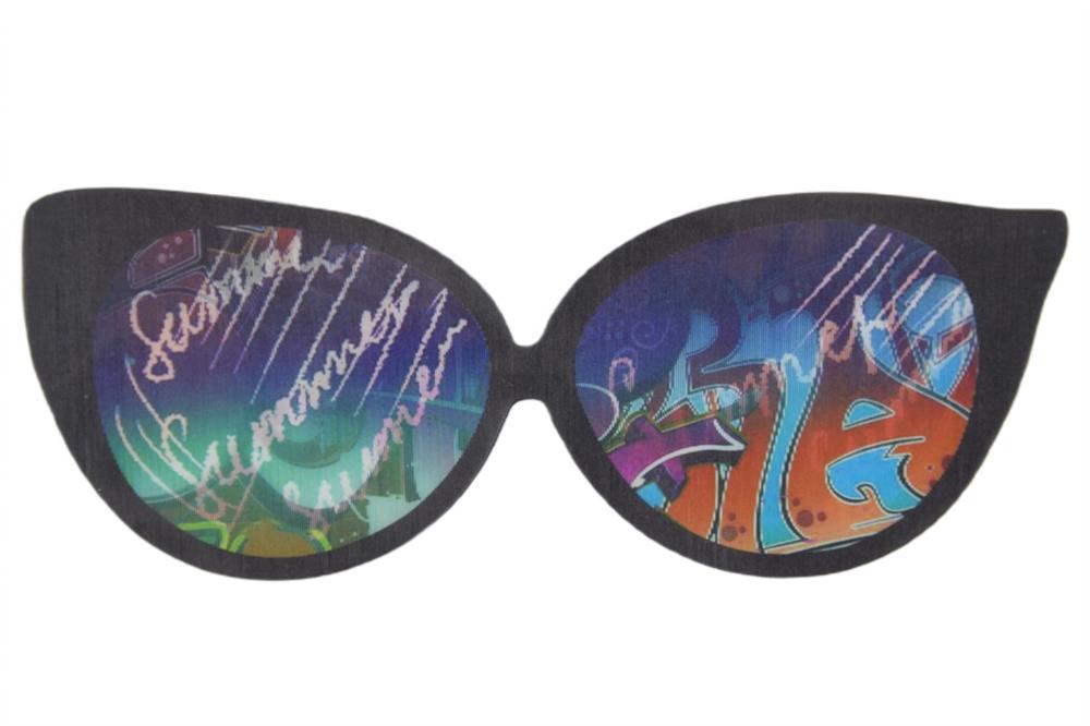 Gözlük Şekilli Hologram Transfer Baskı Aksesuar