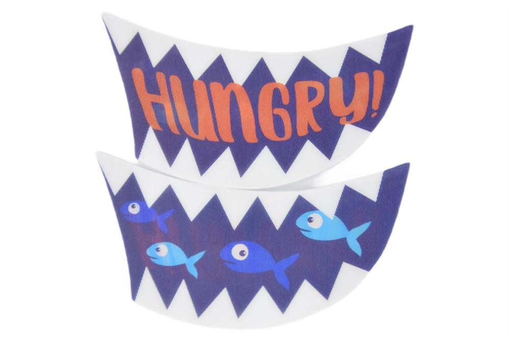 Hungry Yazılı Balıklı Hologram Transfer Baskı Aksesuar