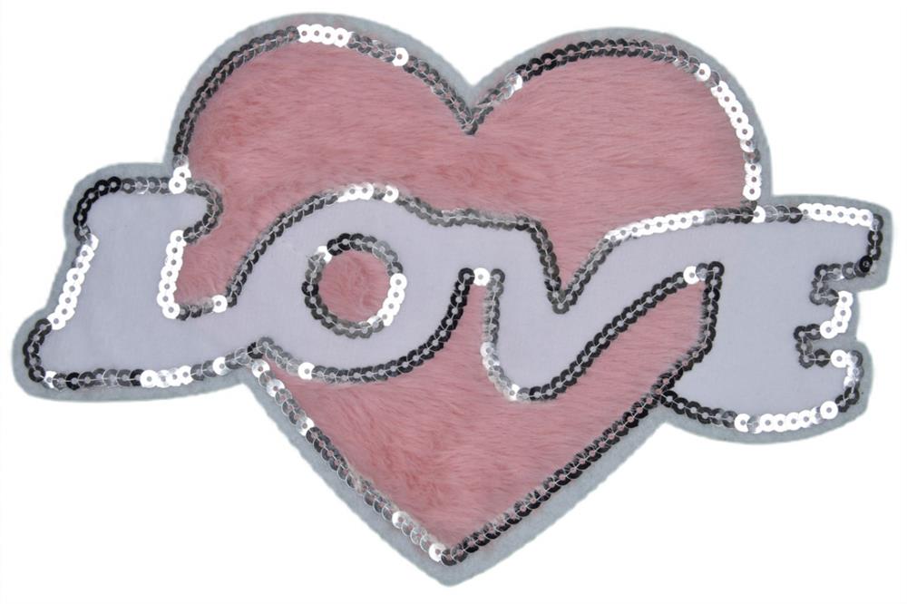 Love Yazılı Tüylü Kalp Aksesuar