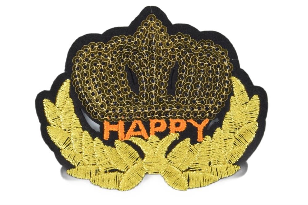 Taç Desenli Happy Yazılı Aksesuar