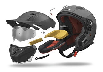 motor kaski kac parçadan olusur