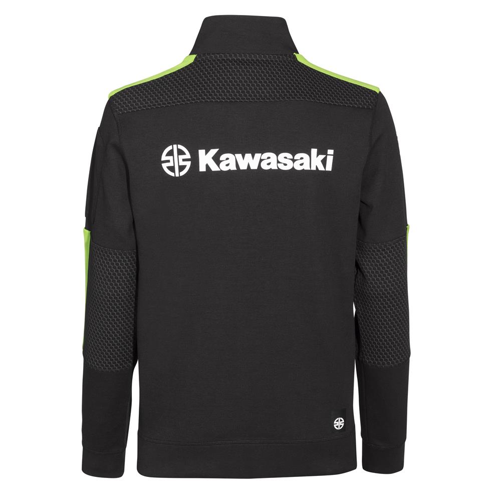 Kawasaki Erkek Fermuarlı Ceket Polar Siyah/Yeşil