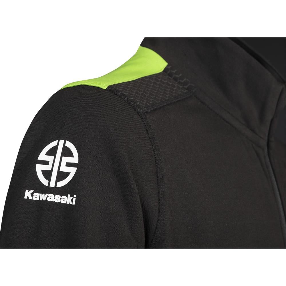Kawasaki Erkek Fermuarlı Ceket Polar Siyah/Yeşil