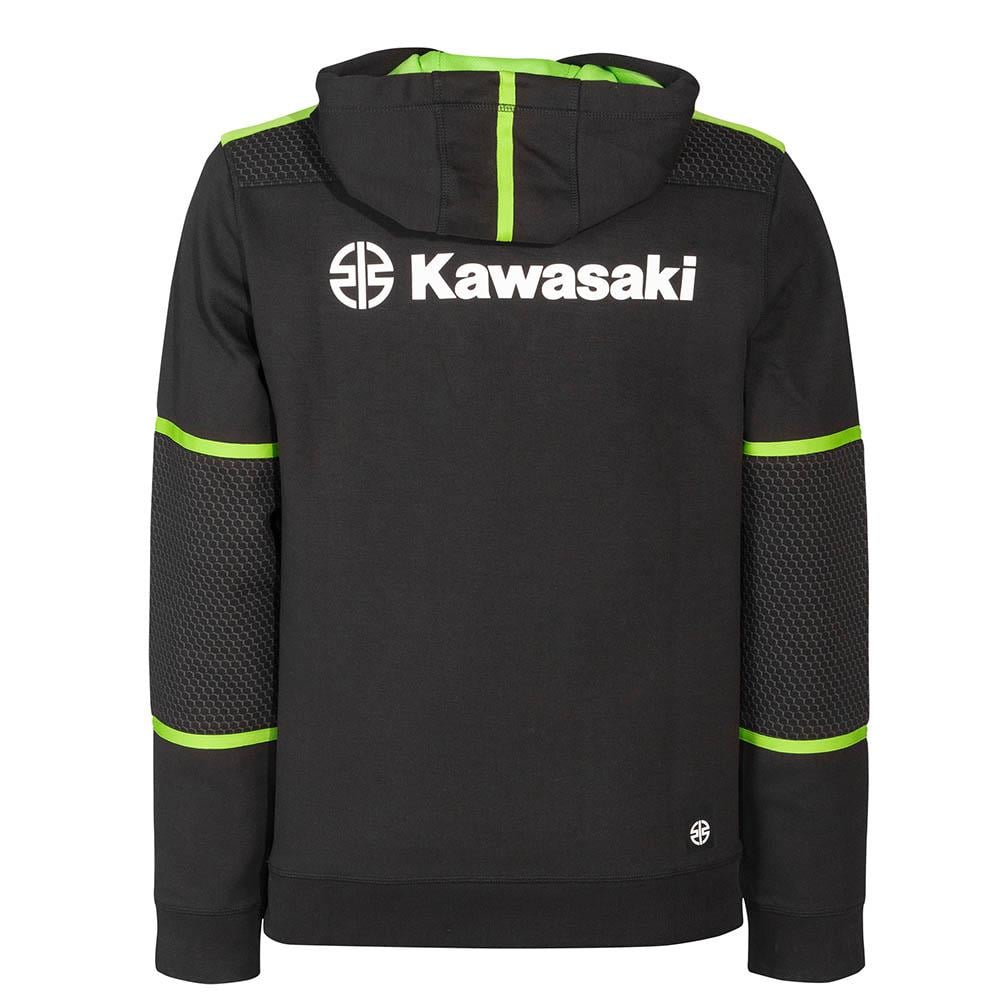 Kawasaki Erkek Kapüşonlu Ceket Polar Siyah/Yeşil