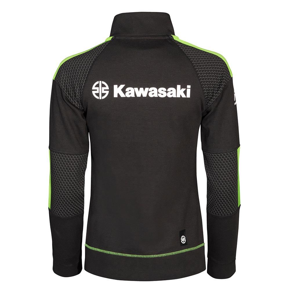 Kawasaki Kadın Fermuarlı Ceket Polar Siyah/Yeşil