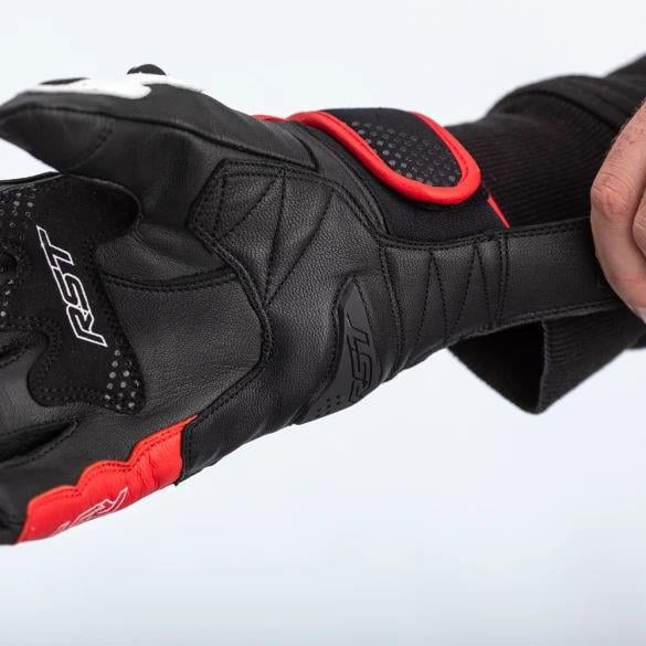 RST Freestyle 2 CE Deri Motosiklet Eldiveni Siyah Beyaz Kırmızı