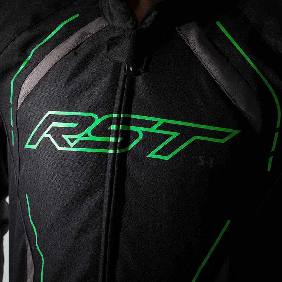 RST S1 Mevsimlik Motosiklet Ceketi Siyah Neon Yeşil