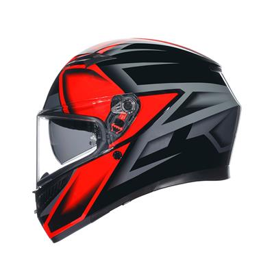 Agv K3 Compound Black Red Kapalı Kask