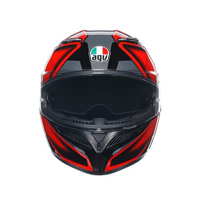 Agv K3 Compound Black Red Kapalı Kask