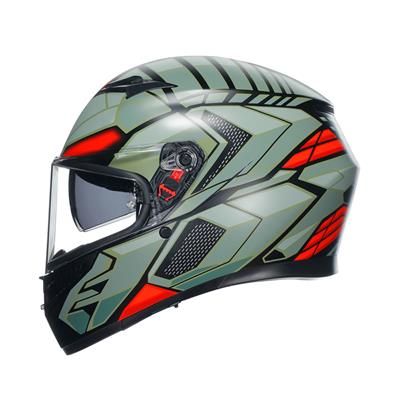 Agv K3 Decept Matt Black Green Red Kapalı Kask
