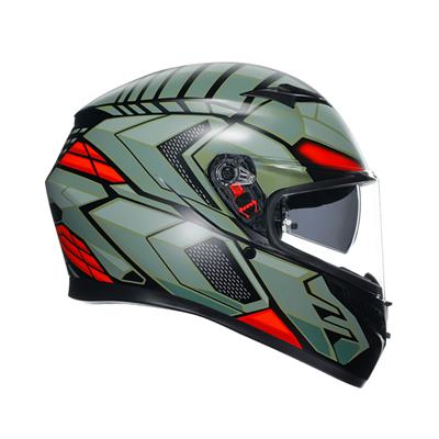 Agv K3 Decept Matt Black Green Red Kapalı Kask