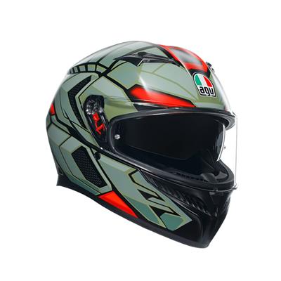Agv K3 Decept Matt Black Green Red Kapalı Kask