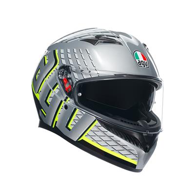 Agv K3 Fortify Grey Blk Yellow Fluo Kapalı Kask