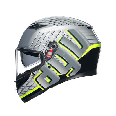 Agv K3 Fortify Grey Blk Yellow Fluo Kapalı Kask