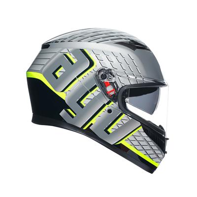 Agv K3 Fortify Grey Blk Yellow Fluo Kapalı Kask