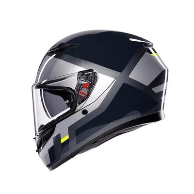 Agv K3 Mplk Shade Grey Yellow Fluo Kapalı Kask