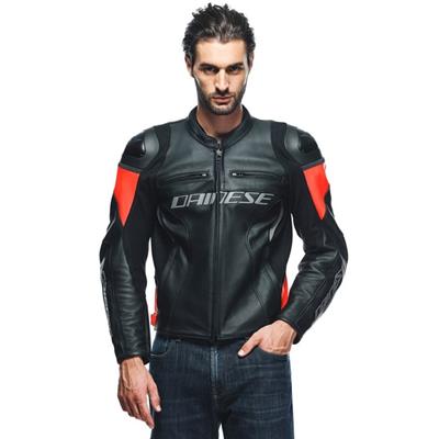 Dainese Racing 4 Black Fluo Red Deri Mont