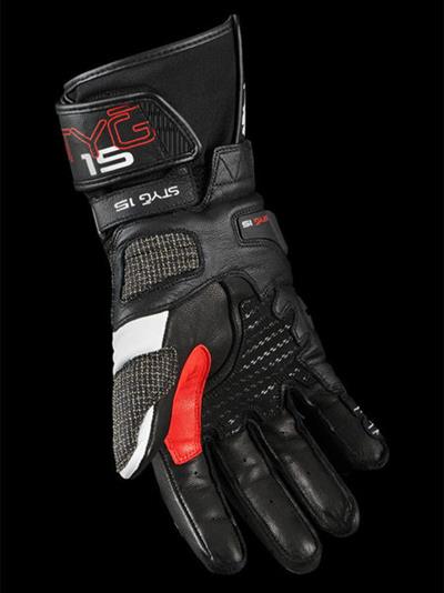 Furygan STYG15 Deri Motosiklet Yarış Eldiveni Siyah Beyaz Kırmızı